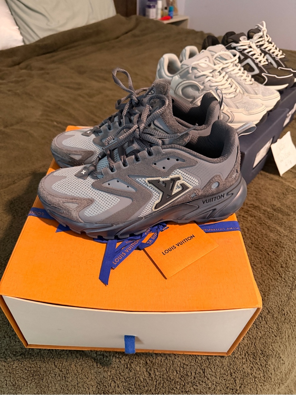 Louis Vuitton Grey Mesh & Suede Tactic Trainer